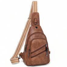 Leresas Sling Bag For Women Crossbody Purse Leather Crossbody Bag Fanny Pack Chest Bag For Travel Everyday Vacation - 棕色 - 查看 8