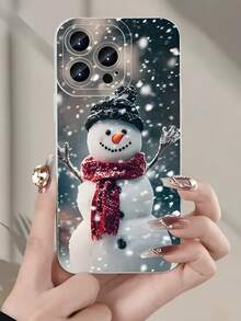 Christmas Snowman With Hat And Scarf Phone Case Suitable Compatible With Iphone 17,17Air, 16, 15, 14, 13, 12, 11, PRO MAX, X, XS, XSMAX,PLUS,MINI,16E/SE4,As Well As, Compatible With  Galaxy S22/23/24/25 Edge /Ultra+