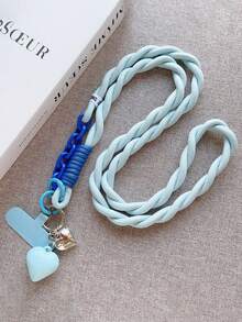 Cordón para teléfono tipo bandolera con colgante en forma de corazón, correa de bolso de doble extremo, accesorio de cuerda trenzada de colores para colgar cámara como accesorio para mochila de mujer