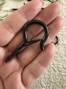 1/5 重型金属螺丝挂钩，室内外皆宜 - 完美悬挂植物、LED 灯、风铃和车库装饰。金属弹簧 Q 型挂钩、黑色 S 型挂钩、带固定扣件的防风螺丝、植物/灯挂钩、不锈钢橱柜挂钩 - 彩色 - 查看 12