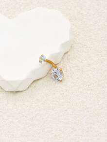 1 pieza Anillo de ombligo con rhinestones de moda, apto para uso diario