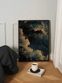 1pc Frameless Canvas Poster Art Deco Classic Retro - Melancholic Celestial Wall Mural, Abstract Night Sky Stars Art Print For Bedroom Living Room Hallway - Ink Artwork Wall Hanging Decor, Indoor Art Deco Poster For Home Office Kitchen Bathroom, Ideal Gift For Fall Farmhouse Room Decor, Art Print For Bedroom Office Living Room Cafe Bar, Home And Dorm Wall Art Decor