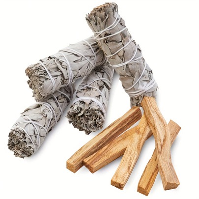 Combinación de salvia blanca y palo santo, utilizada para difundir, meditar e incensar, regalos navideños, decoración del hogar, suministros para hacer incienso, soporte para incienso para gatos, soporte para varillas de incienso, quemador de incienso, varillas de incienso, soporte de incienso, limpieza espiritual, decoraciones navideñas, estética zen, estilo bohemio, remedio tradicional, mezcla de hierbas, kit de sahumerio, palo santo, decoradores del hogar, compradores de regalos