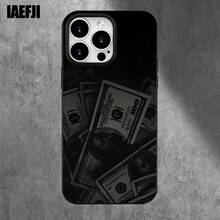 Fundas y carcasas protectoras para teléfono con diseño de billetes negros y orificios grandes. Compatibles con phone 16 Pro Max, 16, 15 Pro, 14, 14 Plus/14 Pro Max, 13, 13 Pro, 12 Pro, 11/11 Pro. Regalos para cumpleaños y fiestas - Negro - Ver 4