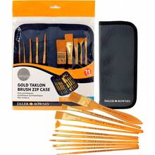 Daler Rowney juego de pinceles con Estuche para lápices con Cierre de Cremallera 11 piezas - Naranja - Ver 1