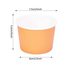 10pcs/20pcs/50pcs Orange Mini Ice Cream Cups Orange Paper Frozen Yogurt Bowls Hot And Cold Foods Perfect For Fall Birthday Thanksgiving Day Party Supplies Favors - Orange - View 2