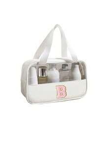 1 túi đựng đồ vệ sinh cá nhân đa năng bằng PVC, túi đựng mỹ phẩm PVC trong suốt, túi trang điểm dung tích lớn, túi trang điểm tự thiết kế chữ cái, túi đựng đồ du lịch chống thấm nước, túi đựng mỹ phẩm du lịch tối giản với nhãn dán chữ cái, thích hợp đựng mỹ phẩm, nước hoa, đi biển, trường học, phòng tắm, lễ hội, Ngày của Mẹ, Giáng sinh, món quà tuyệt vời cho mẹ, gia đình, bạn bè, túi đựng đồ vệ sinh cá nhân du lịch unisex, túi trang điểm phòng tắm. - Nhiều màu - Xem 43