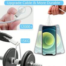 100厘米超长Lightning数据线充电器适配器，兼容 SE、8、7、6 Plus、5S、Xs、X、11、12、13、14 Pro Max - 美規A型插(110-127V) - 查看 5