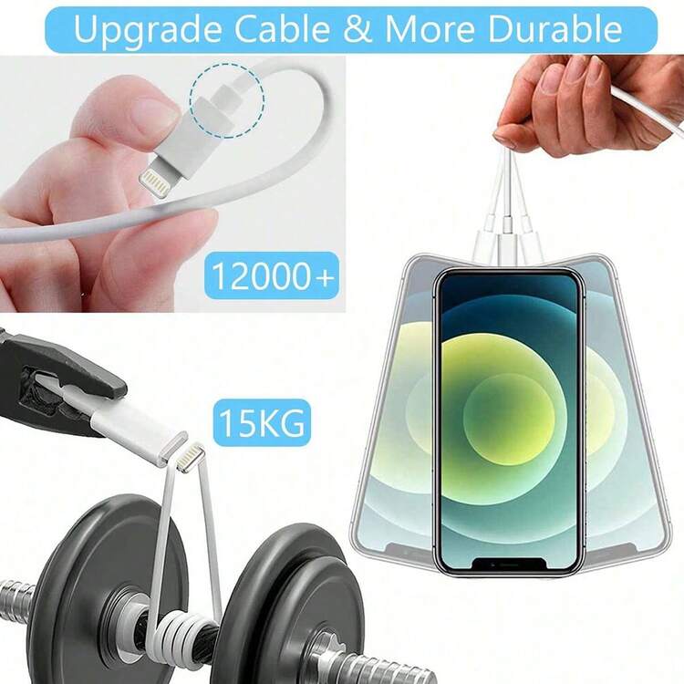 100厘米超长Lightning数据线充电器适配器，兼容 SE、8、7、6 Plus、5S、Xs、X、11、12、13、14 Pro Max - 美規A型插(110-127V) - 查看 5