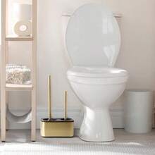 Toilet Brush And Plunger Set With Holder Sleek Minimalist Modern Gold Bathroom Accessories Toilet Plunger And Toilet Bowl Brush Combo - Gold - View 6