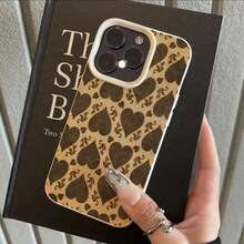 1pc Elegant Retro Floral & Heart Pattern TPU Phone Case, Compatible With Iphone/ Phones - White - View 2