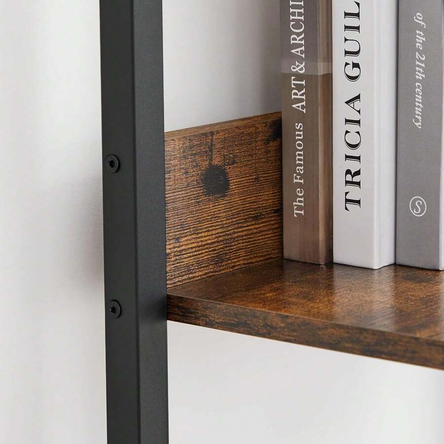 VASAGLE - Estante para Libros, Estante Estrecho de 5 Niveles, Estante de Escalera para Oficina en casa, Sala, Dormitorio, Cocina, café rústico y Tinta Negra, ULLS109B01 - Marrón Rústico + Negro - Ver 1