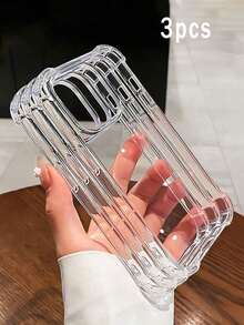 Gói 3 Ốp lưng điện thoại trong suốt lỗ lớn tối giản có đệm khí 4 góc, chống rơi, ốp lưng silicon mềm bảo vệ tương thích với iPhone 17/17Pro/17ProMax/11/12/13/14/15/16/16ProMax/13Pro/14Pro/15Pro, cầm nắm thoải mái - Túi khí trong suốt - Xem 14