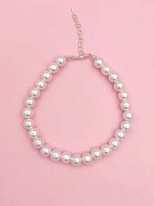 10 毫米全仿珍珠宠物项链项圈，猫狗经典配饰