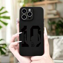 Simple Messi 10 jersey pattern phone case print All-black phone case for Phone17 Pro MAX/11/12/13/14/15/15 Pro/15 Plus/15 Pro Max/X/XS Max/XR/11 Pro/12 Pro/13 Pro/14 Pro/12 Mini/13 Mini/11 Pro Max/12 Pro Max/13 Pro Max/14 Pro Max/14 Plus/6/6s/6 Plus/7/8/16 Pro/16 Plus/16 Pro Max Galaxy  A54/A14/A12/A13/A15/A32/A33/A24/A52S/S20/S21/S22/S23/S24/S23 Plus/S24 Ultra/S25/A15/A33/A23 Android phone case, essential for daily commuting, MagSafe support, less yellowing, Halloween gift, Virgin Mary Day sticker image UV printing, Independence Day gift, Christmas wallpaper image UV printing, Valentine's Day gift, Birthday gift for friends and family - Negro - Ver 1