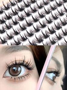 120 件 C 卷簇假睫毛，DIY 睫毛延长簇，混合长度 8-13 毫米，蓬松浓密，可重复使用睫毛簇，适用于日常、婚礼、约会、派对、音乐节、圣诞节、万圣节 - C - 查看 7