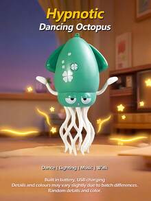 1 件带音乐和灯光的催眠跳舞章鱼玩具 - 自动避障、缓解压力、早期教育，是送给孩子的完美万圣节/圣诞节礼物 - 彩色 - 查看 9