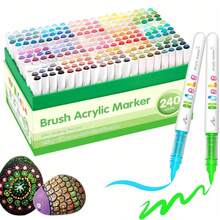 Marcadores de pintura acrílica recién actualizados, primer lanzamiento en línea. Tinta talla grande espesa, flujo talla grande suave, selección de colores talla grande completa. Adecuado para manualidades y suministros artísticos, se puede usar en plástico, vidrio, metal, bambú, lienzo, piedras, cerámica y textiles para manualidades, también adecuado para pintura artística profesional. Un regalo ideal para amigos y familiares.