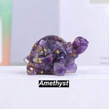 1 件天然水晶石龟雕像灵气石龟雕像护身符风水雕塑适用于家居办公室装饰圣诞礼物 - 海龜 - 查看 14