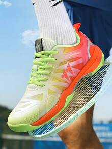 Carbon Badminton Shoes For Men, Professional Badminton Sports Shoes For Men And Women, Non-Slip Wear-Resistant Shock-Absorbing Training Shoes For Women - Orange - View 5