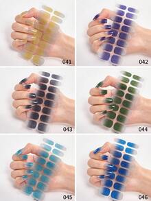 48/96/128/192片装多巴胺美甲贴纸套装，包含粉色、黑色、白色、红色、蓝色、绿色等多种颜色，闪光美甲贴纸，DIY全套美甲贴纸，按压式美甲贴纸，渐变闪光美甲贴纸，持久耐用，适合日常、圣诞节、新年、派对等场合，快速轻松地打造美丽惊艳的美甲造型。（注意：本产品不适用于UV固化） - 彩色 - 查看 37