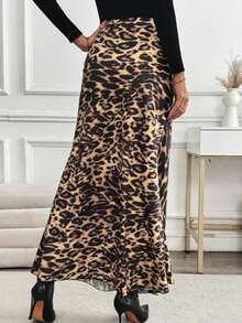 Chân váy nữ thanh lịch họa tiết da báo, chất liệu polyester nhẹ, không co giãn, phù hợp cho công sở, đi chơi, nghỉ lễ mùa xuân. - Nhiều màu - Xem 2