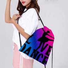 Mochila con tema de gimnasia y ballet - Mochila de cuerdas de doble cara, bolsa de gimnasia con lema de gimnasia, bolsa plegable de estilo bohemio con cordón, perfecta para clase de ballet, práctica de danza, escuela, viaje - Diseño rosa/azul/morado/negro, lavable a máquina, regalo ideal para bailarines. Bolsa deportiva de 16 "x 13" para deportes, fitness, ejercicio, bolsa de viaje de gran capacidad para vacaciones, para mujeres y hombres, bolsa de yoga esencial para viajes