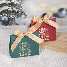 5PCS/10PCS Christmas Bell Snowflake Printed Candy Gift Box,Christmas Treat Boxes Candy Bags, Holiday Party Treat Cookie Goodie Snack Gift Packaging,Christmas Goody Gift Boxes - Wave Cover - View 6