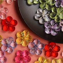 50Pcs/14mm Transparent Blossom Beads Flower Beads Acrylic Beads Loose Beads Pen Beads For DIY Ballpoint Pen Necklaces Mobile Phone Chains Clothing Bags Jewelry Supplies Decorative Beads Accessories - 50 chiếc - Xem 5