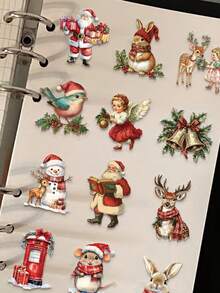 50pcs Vintage Christmas Stickers, Suitable For Decorating Laptops, Phones, Tablets, Guitars, Luggage, Journals, Scrapbooks And Other DIY Projects, Christmas Gift