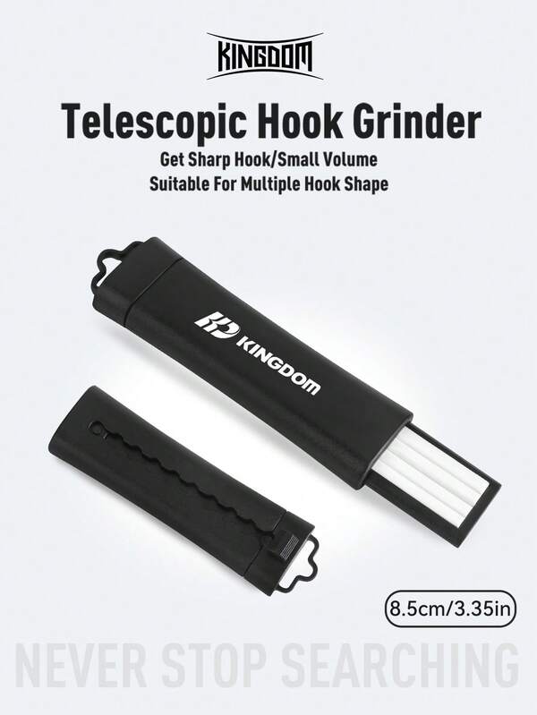  KINGDOM Teleskopisk Krokslip Fiskeverktyg 23g 8.5cm Bärbar Keramisk Fiskekrokslipare Teleskopisk Fiskeredskapsslip Rostskyddsförmåga Teleskopdesign Liten Volym Bekväm Att Bära