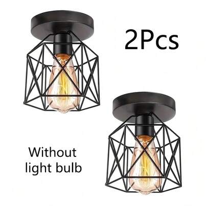 1/2 件创意简约吸顶灯，E27 底座，适用于走廊、厨房、酒吧、柜台、入口和楼梯照明（不含灯泡）
