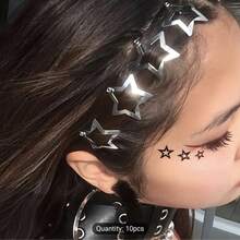 20 Pieces Of Hot Girl Star Hair Clips Ins Metal Sweet Cool Clips Five-Pointed Star Hair Clips All-Match Bb Clips - 銀色 - 查看 5