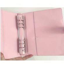 A5/A7 PU Loose-Leaf Album, Includes 1 3-Inch/5-Inch Ring Postcard Storage Sleeve - White/Pink - White - View 9