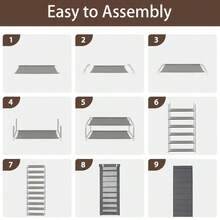 Multi Layer Shoe Storage Box | Non Woven Cover | Can Hold 27-35 Pairs | Easy To Assemble, Portable, And Durable | Metal Frame | Space Saving Design For Foyer, Bedroom, And Living Room | Suitable For Sports Shoes, High Heels, Boots, Shoe Storage Box - 灰色-5層 - 查看 6