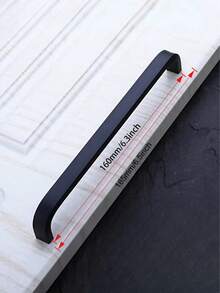 10pcs Arch Style Polished Metal Handles, Solid Aluminum Alloy Cabinet Door Drawer Pulls, Modern Simple Black Metal Finish For Furniture Hardware - Black - View 10