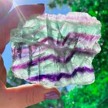 1pc Rainbow Fluorite Crystal Slab - Multicolor Iridescent Polished Stone With Marbling Patterns In Green, Blue, Purple, Pink, Yellow, Clear - Bohemian Home Decor, Meditation Stone, Unique Holiday Gift For Christmas, Easter, Thanksgiving, Halloween, Crystal Collectors