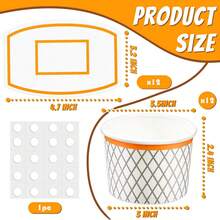 12 pahare de hârtie pentru gustări cu tematică de baschet - Pahare de hârtie de unică folosință în tematică de baschet, perfecte pentru decorațiuni de petrecere cu tematică de baschet, cadouri de ziua de naștere, pentru gustări și alimente mici. Pahare convenabile de unică folosință adaugă o atmosferă sportivă plină de viață petrecerilor cu tematică de baschet. - Multicolor - Vizualizare 3
