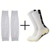 2 paires de chaussettes de sport de football anti-dérapantes multicolores, manches de jambe de course pour protéger efficacement les muscles du mollet contre les blessures - Multicolore - Voir 2