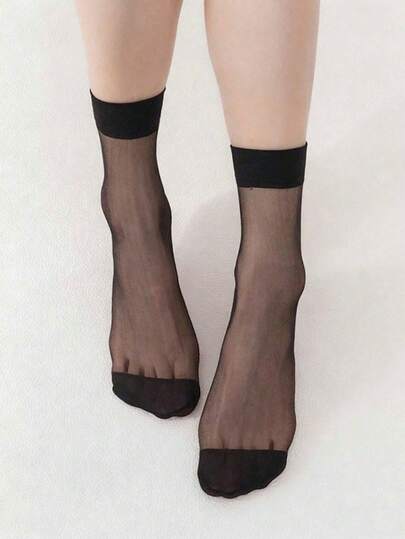 1pc Versatile Spring/Summer Steel Wire Short Silk Stockings, Ultra-Thin Dot Adhesive Women's Long Invisible Socks, Seamless Silk Stockings