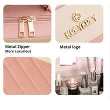 Estuche De Cosméticos Espaciosa Con Espejo Pequeño - Rosa - Ver 5