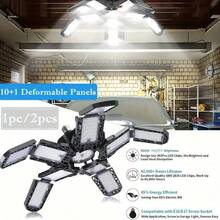 2 PACKS Led Garage Light 180W, 36000LM Garage Lights Ceiling LED With E26/E27 Medium Base, 6000K Deformable LED Shop Lights With 10+1 Adjustable Panels For Garage, Workshop, Attic, Basemen - 2PCS - View 11