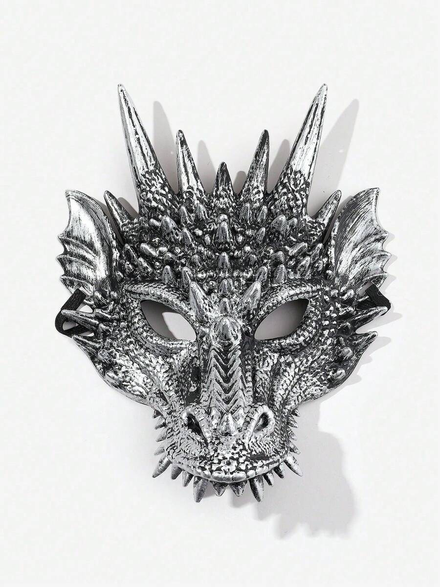 1pc Dragon Mask, Masquerade Party Mask, Halloween Decoration Prop, Halloween Carnival Mask - Multicolor - View 1