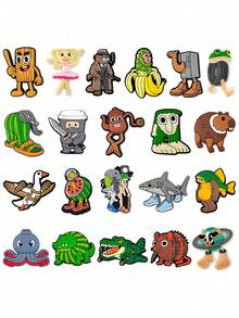 13/21PCS Funny Italian Brainrot Shoe Charms Set, PVC Shoe Decorations For Beach Bag, Shoe Accessories Charms, Gift Idea For Birthday Christmas Valentine's Day Halloween Party Favors - Multicolor - View 1