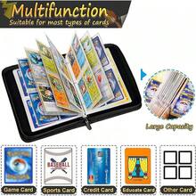 4 tarjeteros de bolsillo, álbum de tarjetas, 400 tarjeteros de bolsillo con funda para tarjetas comerciales, tarjetero para álbum de coleccionista, juguete para regalo para niños/niñas (amarillo) - negro2 - Ver 6
