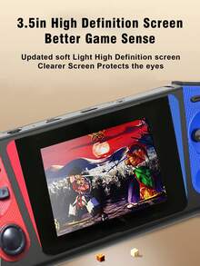1pc New Large-Screen Game Console With 500 Classic Retro Games Nostalgic Red And White Machine Can Be Played By Two People And Can Be Connected To The TV For Screen Projection. Portable Travel FC Portable Handheld 3.5-Inch Screen Rechargeable Birthday Holiday Gift For Young Men And Women
