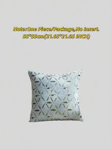 1pc Chenille Floral Jacquard Pillow Cover, Farmhouse Style Square Cushion Cover, Suitable For Sofa, Bed, Chair, Living Room, Bedroom, Car Decor, Light Blue - Light Blue - View 17