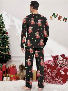Printstory Customized Men's Shoulder Pajama Set, Personalize Any Pattern, Unique Gift For Family And Friends, Christmas - Multicolor - View 3