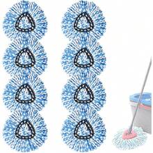 2 Pack Spin Mop Replacement Heads, Microfiber Refill Pads Compatible With 2-Tank RinseClean System, Triangle Mop Heads For Hard Floor Cleaning - 8 件裝 - 查看 1