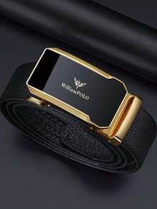 WilliamPOLO Genuine Leather Belt For Men, High-End Brand Trouser Belt With Automatic Buckle, Suitable For Young Business Men - Adjustable Length - Multicolor - View 7